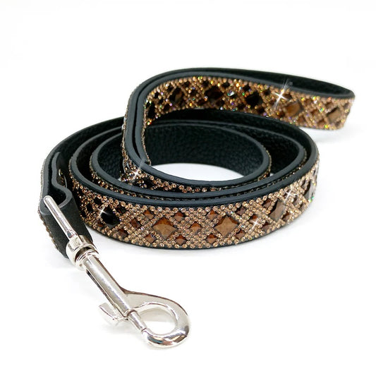 Luxury Chocolate Brown Dog Leash – Silver Hardware | Soft Vegan Leather, 42” Length with 360° Clip