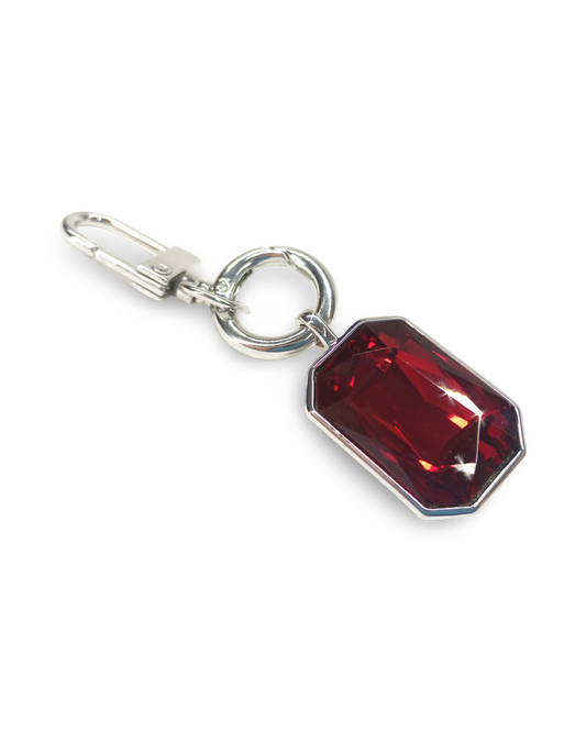 Crystal Tumbler Charm – Large Stone with Silver Hardware - Cosmo