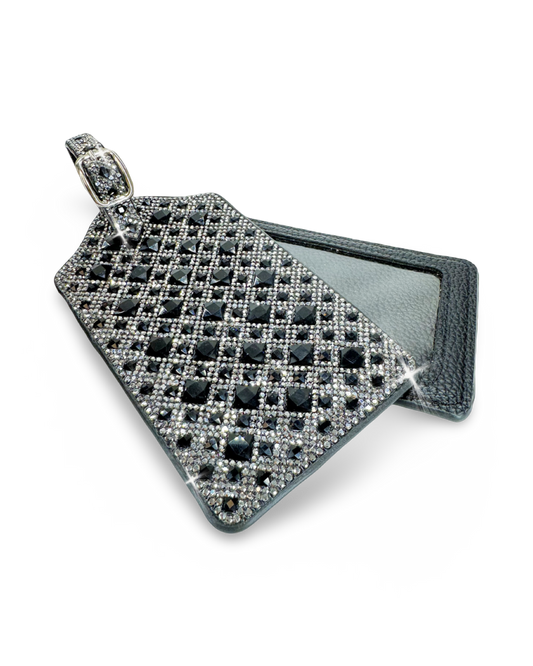Crystal Studded Luggage Tag - Black Diamond