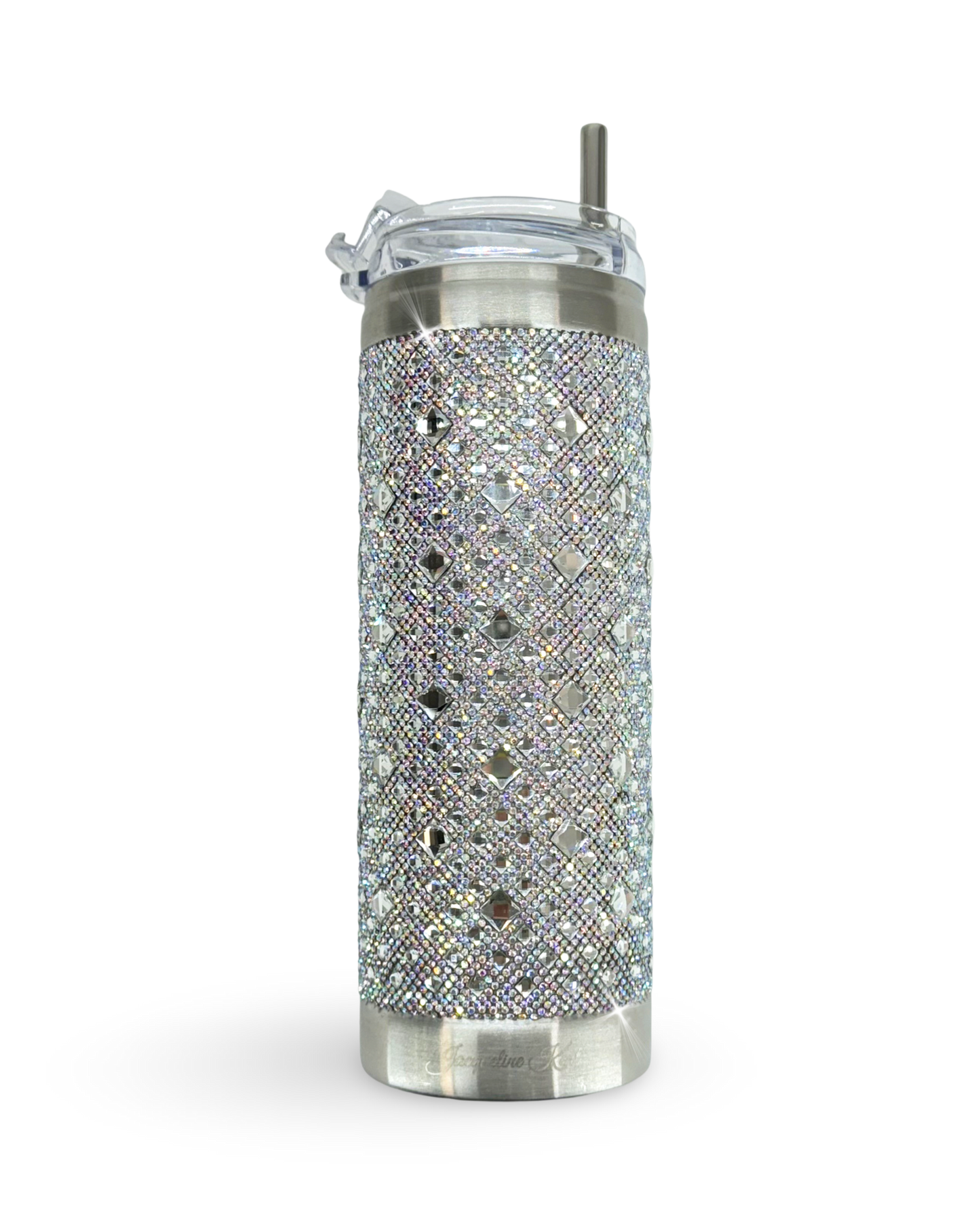 Crystal-Embellished 20oz Stainless Steel Tumbler – Aurora Borealis (AB)