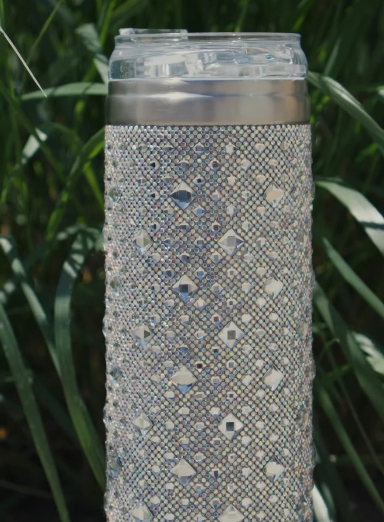 Crystal-Embellished 20oz Stainless Steel Tumbler – Aurora Borealis (AB)