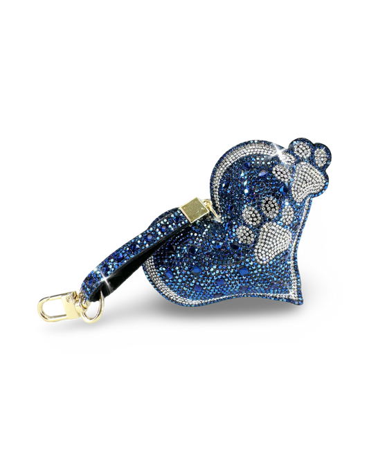 Crystal Purse Charm – Blue Paw Print