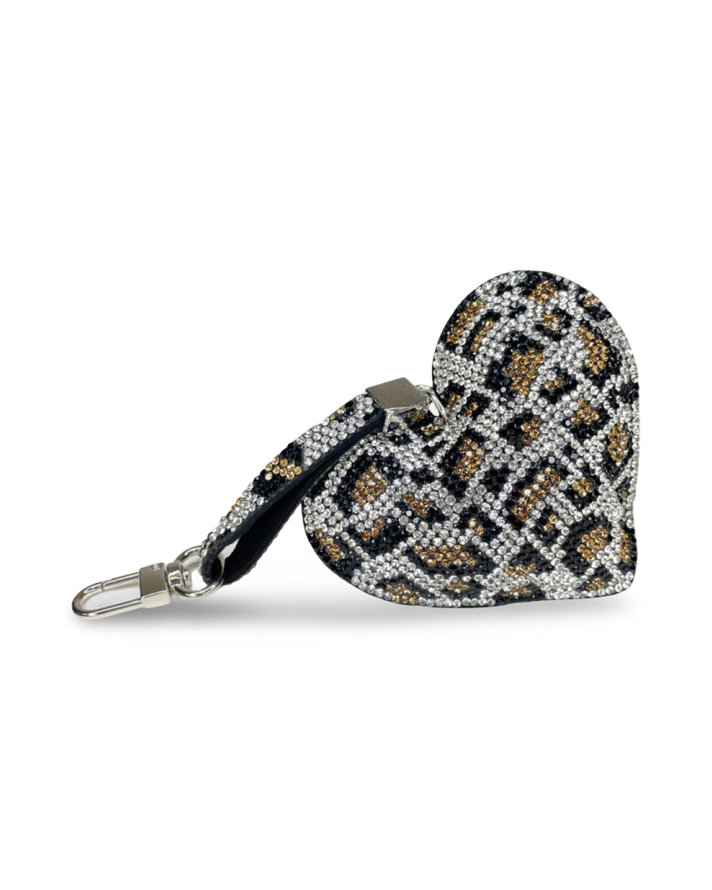 Crystal Purse Charm – Silver Leopard
