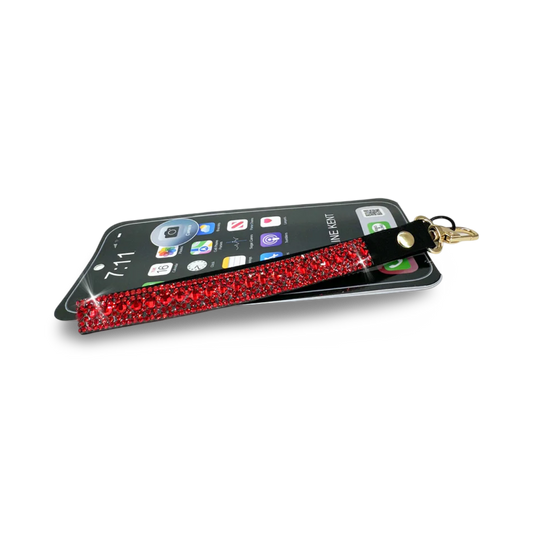 Crystal-Embellished Wrist Lanyard – Ruby Red