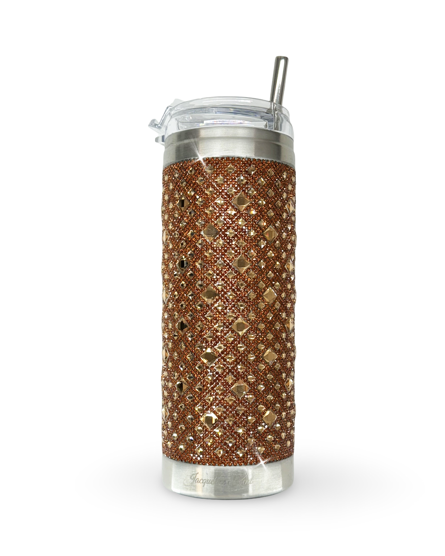 Crystal-Embellished 20oz Stainless Steel Tumbler – Golden Hour